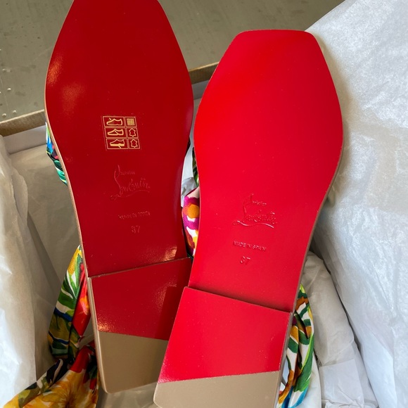 NIb christian louboutin niloofar satin sandal flat sz 37 - Picture 7 of 9